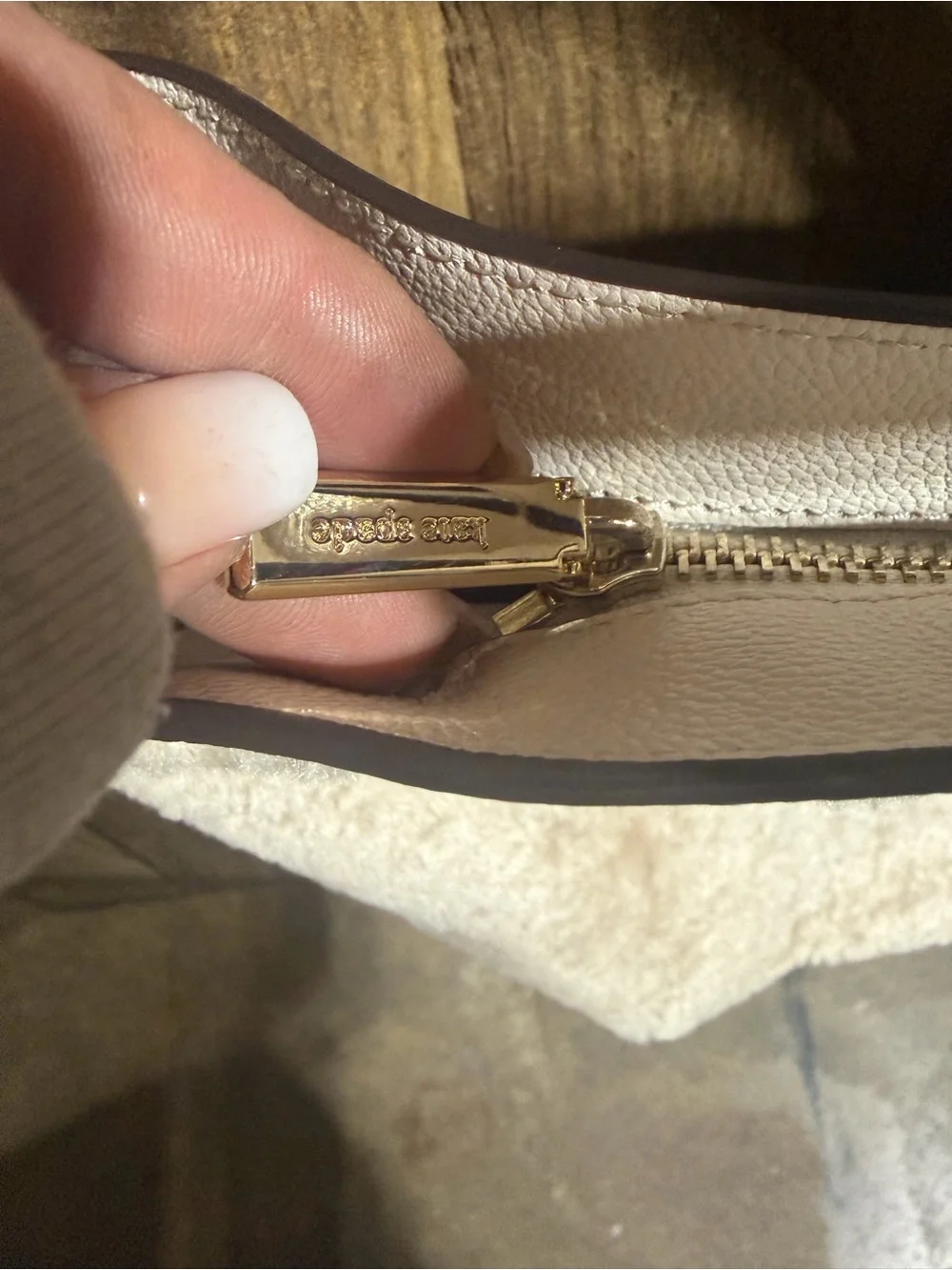 Kate Spade – Rosie Faux Shearling Satchel Crossbody Bag – Natural Multi – Sz. OS
